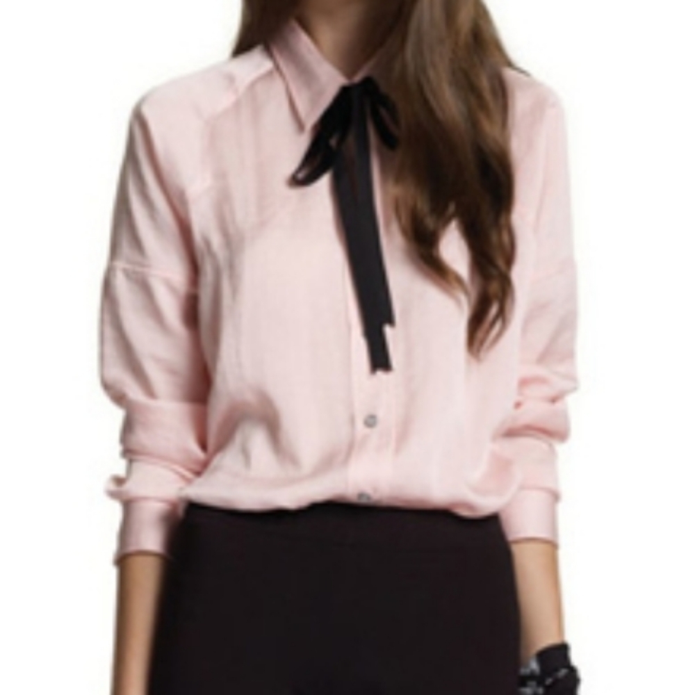 William Rast Target pink satin western shirt